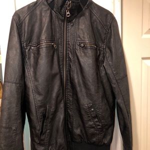 Black zip up biker jacket